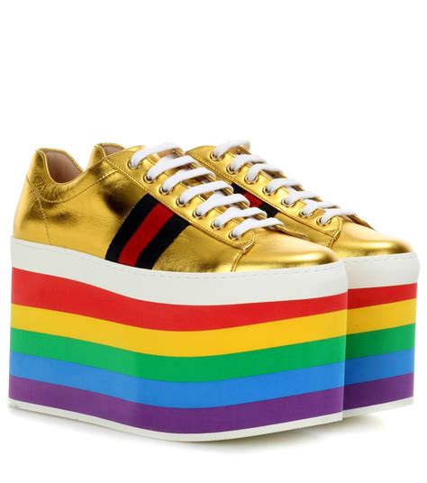 gucci rainbow platform shoes|gucci rainbow platform sneakers.